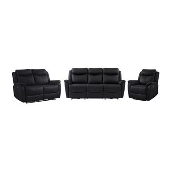 Conjunto Sofá Y Sillón Relax Nomajo  207x97x101 Cm Color Negro Vente-unique