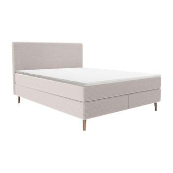 Cama Continental Boxspring Nara  207x185x111 Cm Color Beige Vente-unique