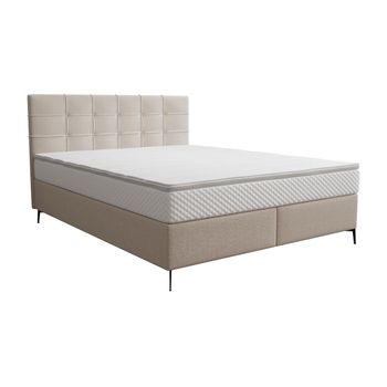 Cama Continental Boxspring Inao  207x165x105 Cm Color Beige Vente-unique