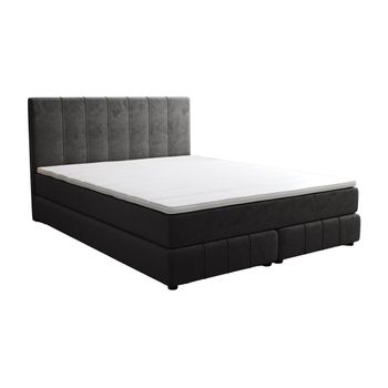 Cama Continental Boxspring Hida  207x185x98 Cm Color Gris Antracita Vente-unique