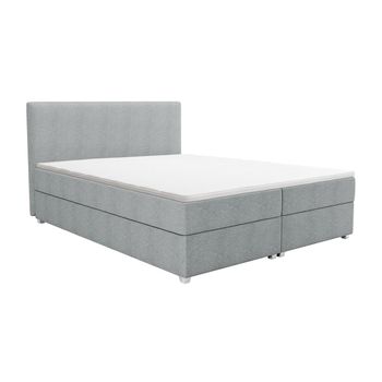 Cama Continental Boxspring Onan  207x145x105 Cm Color Gris Claro Vente-unique