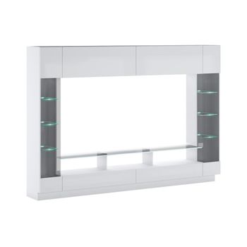 Mueble De Tv De Pared Briano 2 Cajones 276.2x40x189.4 Cm Color Gris Antracita, Blanco Vente-unique