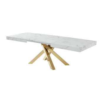 Mesa Extensible Catonav  240x90x75 Cm Color Blanco, Dorado Vente-unique