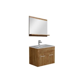 Mueble De Baño Simple Claudia  60x46x47 Cm Color Color Natural Oscuro Vente-unique