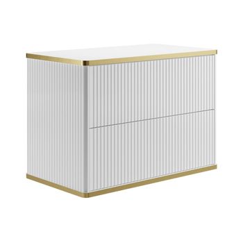 Mueble De Lavabo Keliza 2 Cajones 80x47x54 Cm Color Blanco Vente-unique