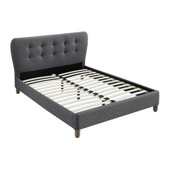 Base De Cama Elide  177x216.5x102 Cm Color Gris Vente-unique