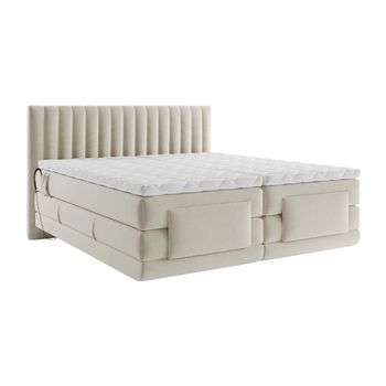 Cama Continental Boxspring Donisi  215x168x118 Cm Color Beige Vente-unique