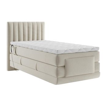 Cama Continental Boxspring Donisi  215x108x118 Cm Color Beige Vente-unique