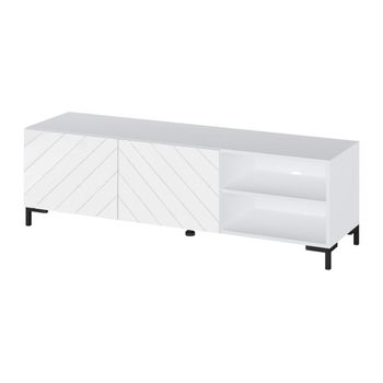 Mueble Bajo De Tv Mirioza  149.3x40x44.2 Cm Color Blanco Vente-unique