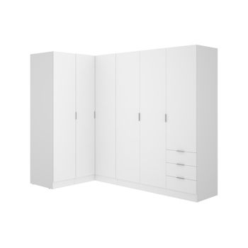 Armario Listowel 3 Cajones 213x132x184 Cm Color Blanco Vente-unique