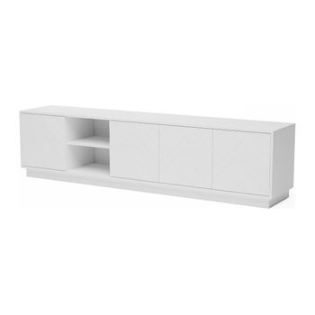 Mueble De Tv Suspendido Redonia  203.3x40x50.8 Cm Color Blanco Vente-unique