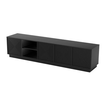 Mueble De Tv Suspendido Mezulia  199.8x40x47 Cm Color Negro Vente-unique