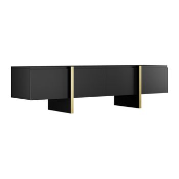 Mueble Bajo De Tv Luvonia  180x45x50 Cm Color Negro Vente-unique