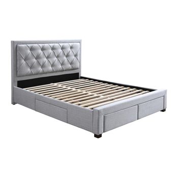 Base De Cama Leopold 4 Cajones 206.5x145x122.2 Cm Color Gris Claro Vente-unique