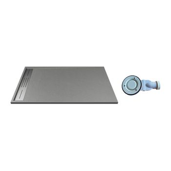 Plato De Ducha Lyrosa  140x90x3 Cm Color Gris Vente-unique