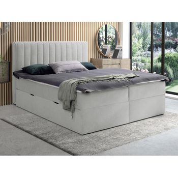 Cama Continental Boxspring Arao 1 Cajón 218x166x114 Cm Color Gris Vente-unique