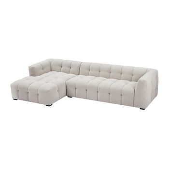 Conjunto Sofá Y Sillón Fijo Dilome  314x168x68 Cm Color Beige Vente-unique