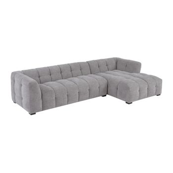 Conjunto Sofá Y Sillón Fijo Dilome  314x168x68 Cm Color Gris Vente-unique