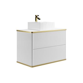 Mueble De Baño Simple Keliza 2 Cajones 80x47x54 Cm Color Blanco Vente-unique