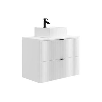 Mueble De Baño Simple Zevini 2 Cajones 80x47x60 Cm Color Blanco Vente-unique