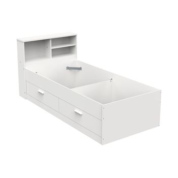 Base De Cama Boris 2 Cajones 98.1x213.5x92.9 Cm Color Blanco Vente-unique