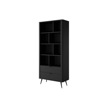 Librería Elonaria 2 Cajones 88.2x38x193.85 Cm Color Negro Vente-unique