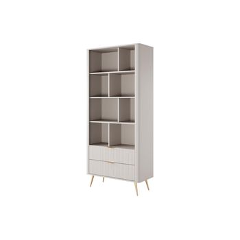 Librería Elonaria 2 Cajones 88.2x38x193.85 Cm Color Beige Vente-unique