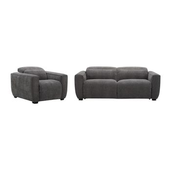 Conjunto Sofá Y Sillón Relax Lagundi  213x114x70 Cm Color Gris Vente-unique