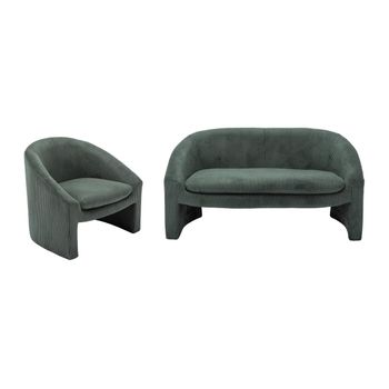 Conjunto Sofá Y Sillón Fijo Ossana  137x74x74 Cm Color Verde Vente-unique