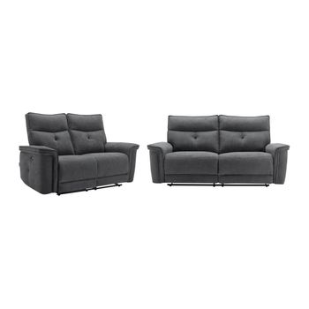 Conjunto Sofá Relax Benjamin  202x92x103 Cm Color Gris Antracita Vente-unique