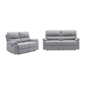 Conjunto Sofá Relax Lunano  194x89x102 Cm Color Gris Claro Vente-unique