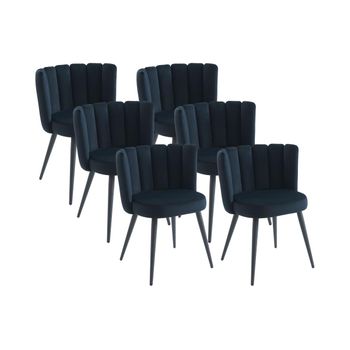 Silla En Forma De Concha Pranila  59x55x78.5 Cm Color Negro Vente-unique