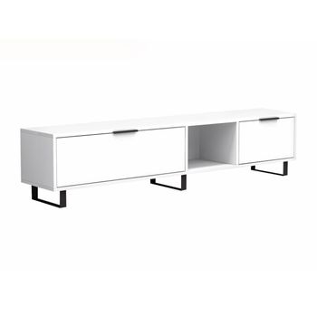 Mueble Bajo De Tv Midalia  180x35x40 Cm Color Blanco Vente-unique