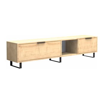 Mueble Bajo De Tv Midalia  180x35x40 Cm Color Color Natural Claro Vente-unique