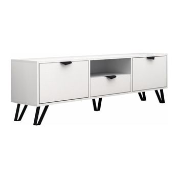 Mueble Bajo De Tv Cardelia 1 Cajón 170x35x50 Cm Color Blanco Vente-unique