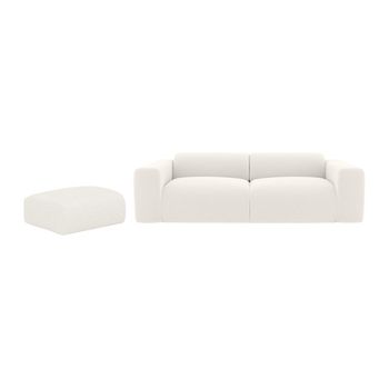 Conjunto Sofá Y Sillón Fijo Pogni  205x97x73 Cm Color Blanco Vente-unique