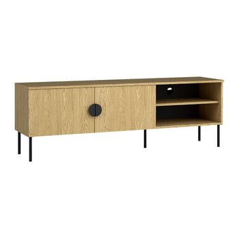 Mueble Bajo De Tv Nataniel  159.9x40x53.6 Cm Color Color Natural Claro Vente-unique