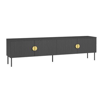 Mueble Bajo De Tv Nataniel  200x40x53.6 Cm Color Negro Vente-unique