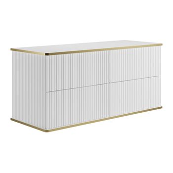 Mueble De Lavabo Keliza 4 Cajones 120x47x54 Cm Color Blanco Vente-unique