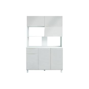 Aparador De Cocina Trattoria 1 Cajón 120x46.5x190 Cm Color Blanco Vente-unique