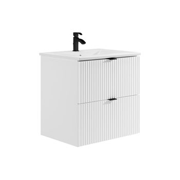 Mueble De Baño Simple Zevini 2 Cajones 60x47x60 Cm Color Blanco Vente-unique