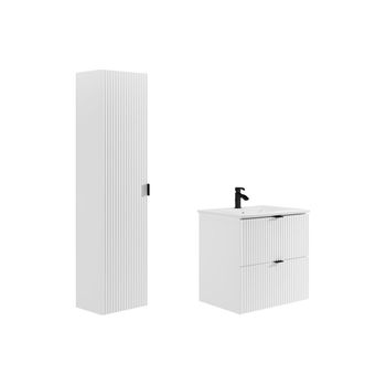 Mueble De Baño Simple Zevini 2 Cajones 60x47x60 Cm Color Blanco Vente-unique