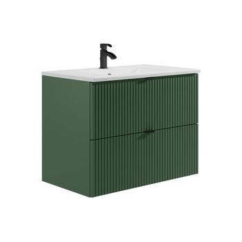 Mueble De Baño Simple Zevini 2 Cajones 80x47x60 Cm Color Verde Vente-unique