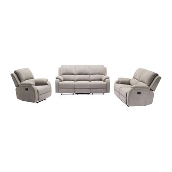 Conjunto Sofá Y Sillón Relax Brody  202x98x99 Cm Color Gris Claro Vente-unique