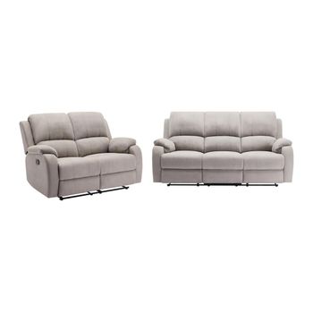 Conjunto Sofá Relax Brody  202x98x99 Cm Color Gris Claro Vente-unique