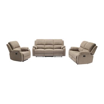 Conjunto Sofá Y Sillón Relax Brody  202x98x99 Cm Color Topo Vente-unique