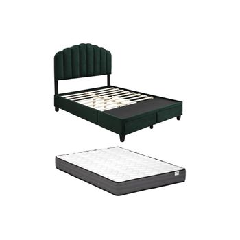 Base De Cama Ilisio 2 Cajones 145x192x148 Cm Color Verde Pino Vente-unique