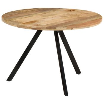 Mesa De Comedor Madera Maciza De Mango 110x75 Cm Marrón