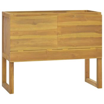 Armario De Baño Madera Maciza De Teca 90x45x75 Cm Marrón