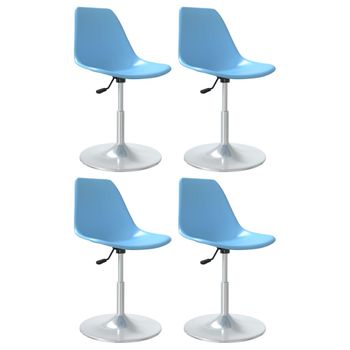 Sillas De Comedor Giratorias 4 Unidades Pp Azul